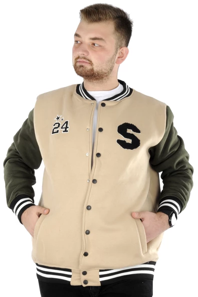 Mode XL Büyük Beden Erkek Kolej Mont Stan 22615 Bej ürün görseli