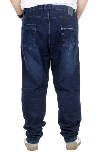 Mode XL Büyük Beden Kot Pantolon Klasik 5 Cep Lopez Blue 22926 Lacivert - 4