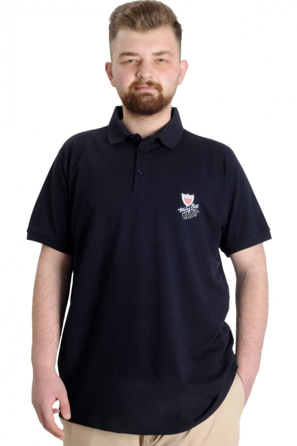 Mode XL Büyük Beden Erkek Polo T-shirt TURNING PRIME 23349 Lacivert