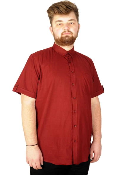 Mode XL Büyük Beden Keten Likralı Gömlek Cepli 20389 ürün görseli