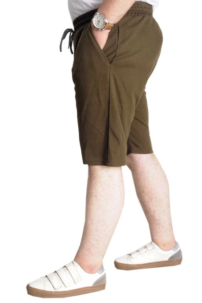 Mode XL Büyük Beden Erkek Şort İnterlok 23515 Haki - Resim 2