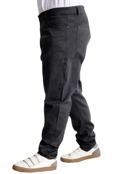 Mode XL Büyük Beden Pantolon Kot Klasik Focus 23922 Füme - Resim 2