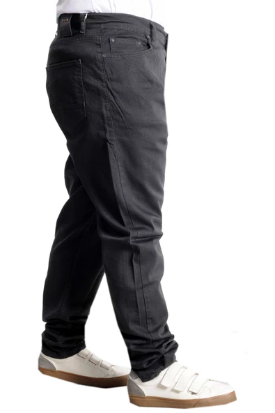 Mode XL Büyük Beden Pantolon Kot Klasik Focus 23922 Füme - Resim 3