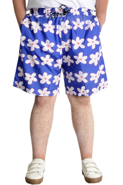 Mode XL Büyük Beden Erkek Deniz Şortu 23464 Lacivert-Kırmızı ürün görseli 1