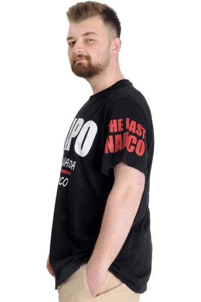 Mode XL Büyük Beden Erkek T-shirt EL CHAPO 23154 Siyah - 3