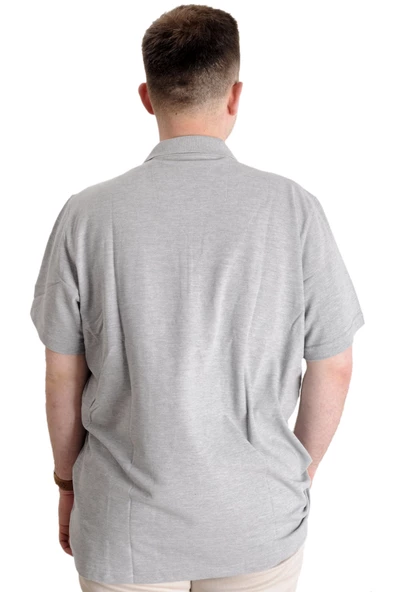 Mode XL Büyük Beden Erkek T-shirt Polo FRAGMENTED 23325 Grimelanj - Resim 4