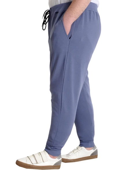 Mode XL Büyük Beden Eşofman Altı Dar Paça 20507 Mavi - Resim 2