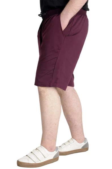 Mode XL Büyük Beden Erkek Kapri Yandan Cep MULINE 20501 Mürdüm - 2