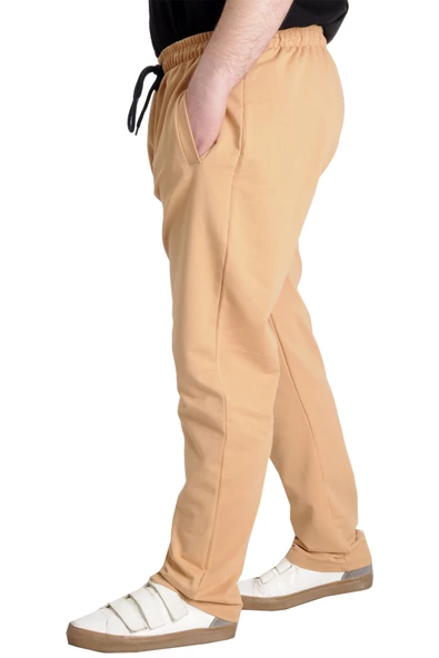 Mode XL Büyük Beden Erkek Eşofman Altı Classic 2 İp 11100 Bej - Resim 2