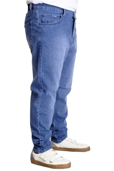 Mode XL Büyük Beden Erkek Kot Pantolon Klasik Pure Star 23907 Açık Mavi - 3