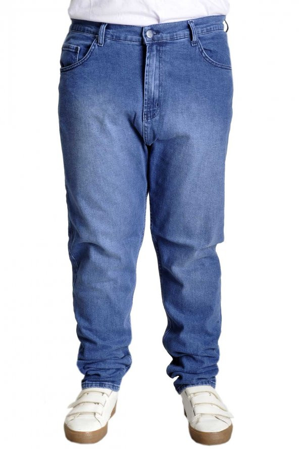 Mode XL Büyük Beden Erkek Kot Pantolon Klasik Pure Star 23907 Açık Mavi