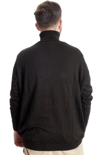 Mode XL Büyük Beden Erkek Kazak Balıkçı Yaka 22205 Kahverengi - 4