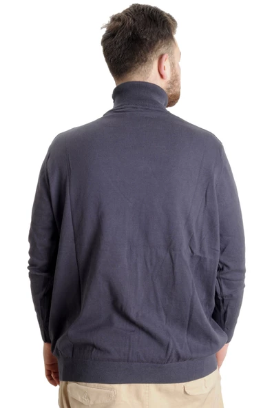 Mode XL Büyük Beden Erkek Kazak Balıkçı Yaka 22205 Fume - 4