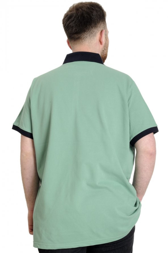 Mode XL Büyük Beden Erkek Polo T-shirt HIGH 23346 Çağla - Resim 4