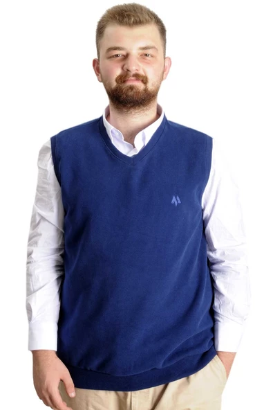 Mode XL Büyük Beden Erkek Süeter Vanize Selanik 20547 İndigo - 9