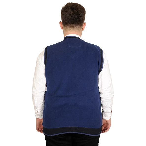 Mode XL Büyük Beden Erkek Süeter Vanize Selanik 20547 İndigo - 2