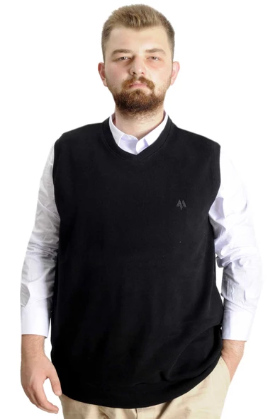 Mode XL Büyük Beden Erkek Süeter Vanize Selanik 20547 Siyah - 10