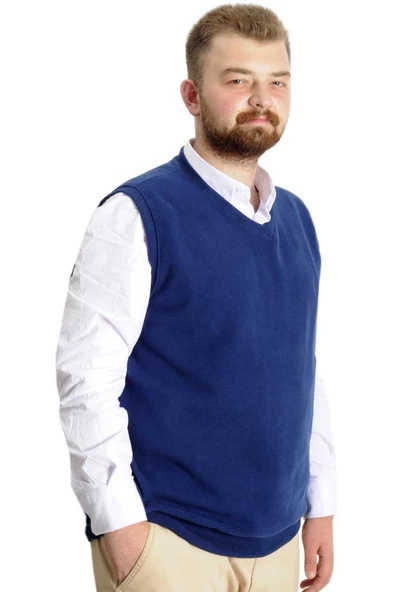 Mode XL Büyük Beden Erkek Süeter Vanize Selanik 20547 İndigo - 8
