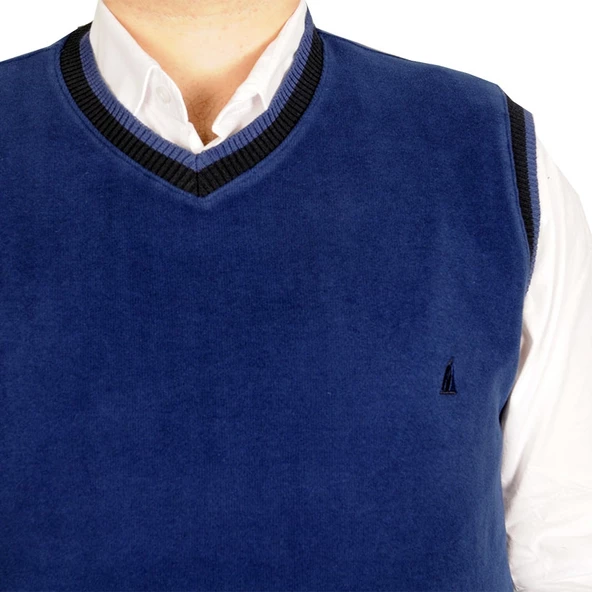 Mode XL Büyük Beden Erkek Süeter Vanize Selanik 20547 İndigo - 4