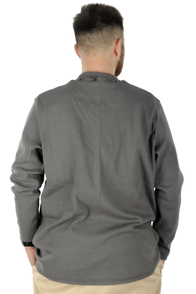 Mode XL Büyük Beden Uzun Kol Yarım Balıkçı Kazak 22558 Grimelanj - 3