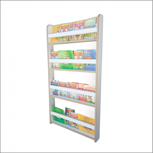 Montessori Çocuk Odası Eğitici Kitaplık 4 Raflı Mdf Kitaplık - Duvar Rafı - 2