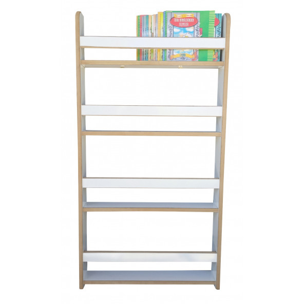 Montessori Çocuk Odası Eğitici Kitaplık 4 Raflı Mdf Kitaplık - Duvar Rafı - 9