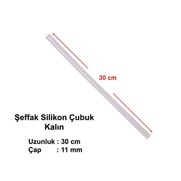 Mum Silikon Kalın Ø11.5X30 cm Sıcak Mum Silikon Çubuk Uç 1 Kg (35 Adet) - 3