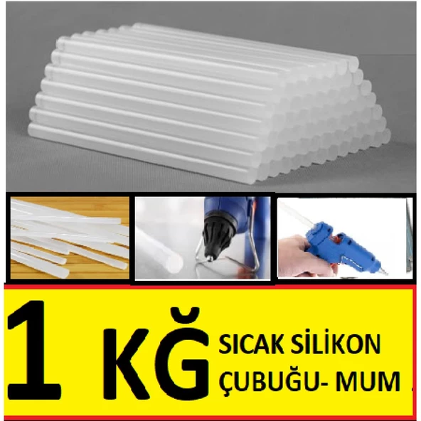 Mum Silikon Kalın Ø11.5X30 cm Sıcak Mum Silikon Çubuk Uç 1 Kg (35 Adet) - 2