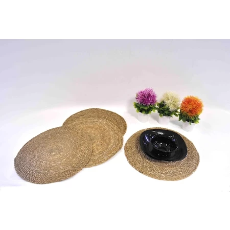 Ince Amerikan Hasır Servis Supla Örme Bambu Kaliteli (35 Cm) - 4