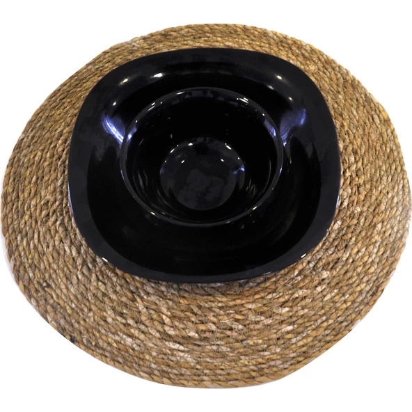 Ince Amerikan Hasır Servis Supla Örme Bambu Kaliteli (35 Cm) - 3