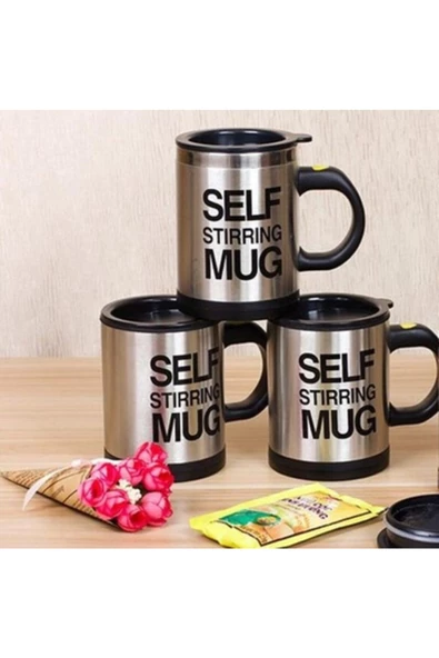 Kendi Kendini Karıştıran Mikser Kupa Termos Bardak; Self Stirring Mug - 8