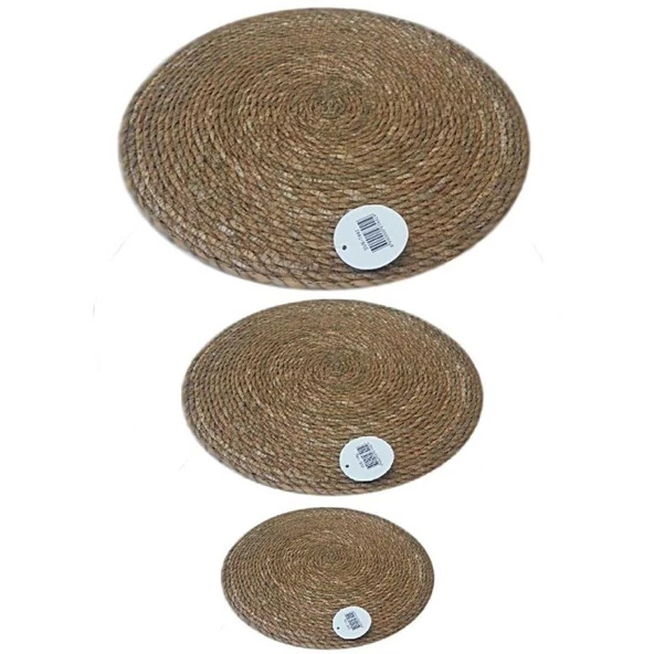 Amerikan Hasır Servis Supla Örme Bambu Kaliteli (35 cm) 6 Adet - 3