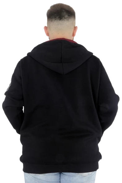 Mode XL Erkek Sweat Kapşonlu Fermuarlı You Earn 22521 Lacivert - 2