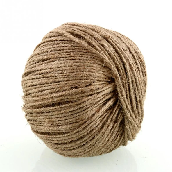Naturel Doğal Jüt İp Hasır İp Süsleme İpi 100 gr-100 metre (2mm Kalınlık) (10 Adet) - 8