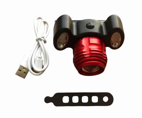 Çakarlı Bisiklet Lambası Şarzlı Ön Far Bisiklet Lambası Usb Şarzlı Bisiklet Işığı - 7