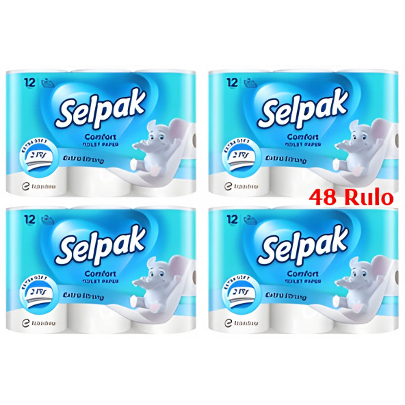 Selpak Tuvalet Kağıdı 48'li (12'li Uzunx4'lü Paket)
