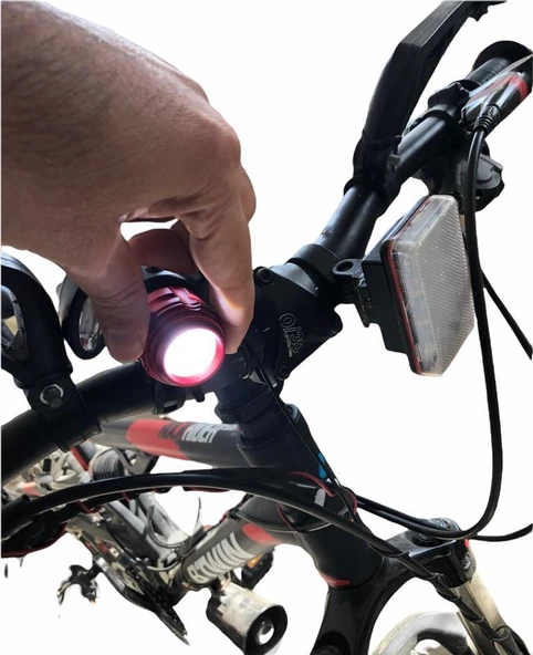 Çakarlı Bisiklet Lambası Şarzlı Ön Far Bisiklet Lambası Usb Şarzlı Bisiklet Işığı - 3