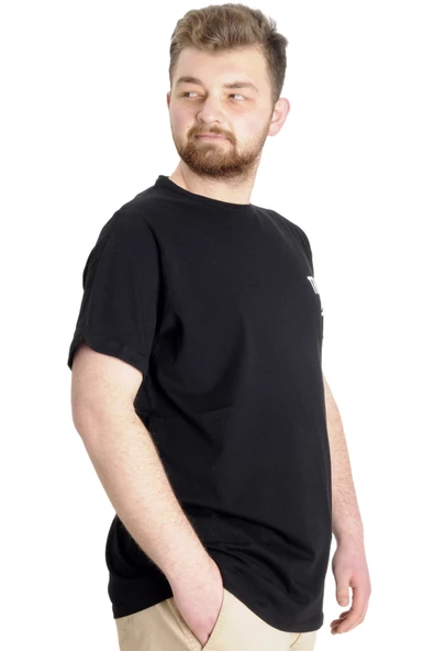 Mode XL Büyük Beden Erkek T-shirt TRAINING DEPT 23128 Siyah - 4