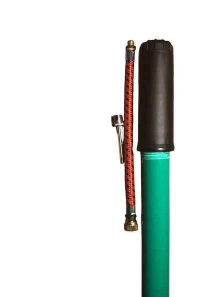 Top Pompası Bisiklet Pompası Taşınabilir İnce El Pompası 40 cm Metal Yeşil Pompa - 5