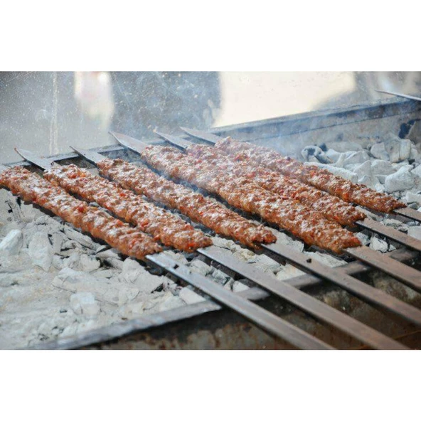 Adana Kebap Şiş Silme Demir 70cm Uzunluk 3mm Kalınlık (10 Adet) 2cm En - 3