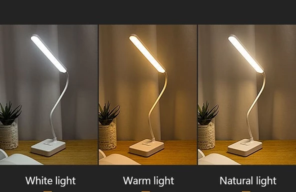 Ledli Dokunmatik Masa Lambası 3 Kademeli Akrobat Şarjlı ve Usb Masa Lambası Katlanabilir 30 Ledli Ma - 6