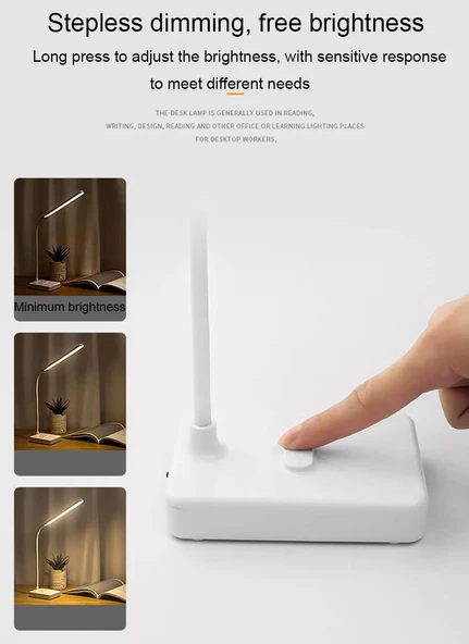 Ledli Dokunmatik Masa Lambası 3 Kademeli Akrobat Şarjlı ve Usb Masa Lambası Katlanabilir 30 Ledli Ma - 7