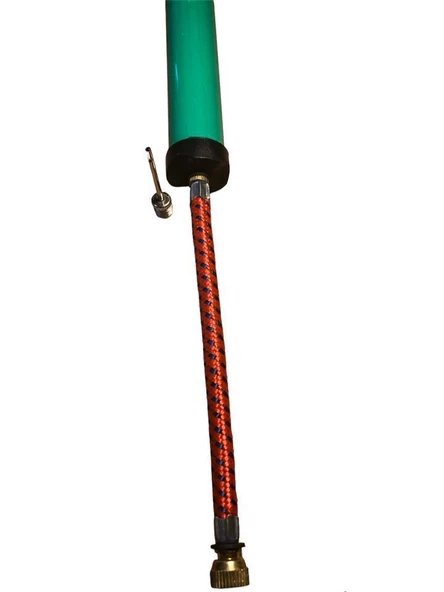Top Pompası Bisiklet Pompası Taşınabilir İnce El Pompası 40 cm Metal Yeşil Pompa - 3