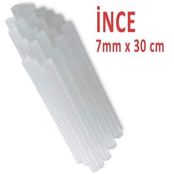 Mum Silikon İnce Ø7mmX30 cm Sıcak Mum Silikon Çubuk Uç 1 Kg (80 Adet) - 2