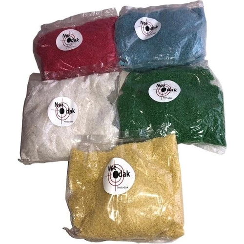 Renkli Dekoratif Kum Oyuncak Kumu  (5 Paket) Vazo Kumu Bahçe Dekor Saksı Terraryum Kum 3,5 Kg - 4