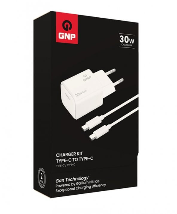 Genpa GNP 30W GAN Şarj Adaptörü ve Type-C Kablo Beyaz Genpa Garantili - 2