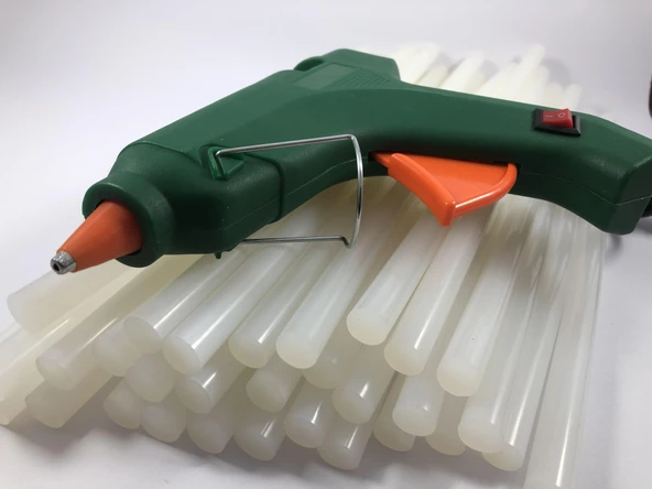 Sıcak Silikon Mum Tabancası Anahtarlı 40W ve 35 Adet Kalın Silikon Mum - 4