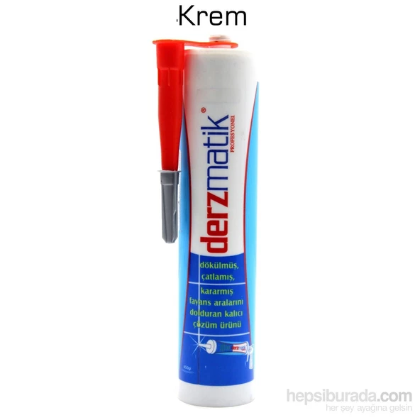 Derzmatik Profesyonel Derz Silikon Hazır Kartuş 450 gr  Krem Derz Dolgu - 6