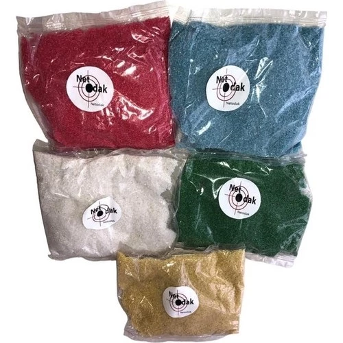 Renkli Dekoratif Kum Oyuncak Kumu  (5 Paket) Vazo Kumu Bahçe Dekor Saksı Terraryum Kum 3,5 Kg - 5