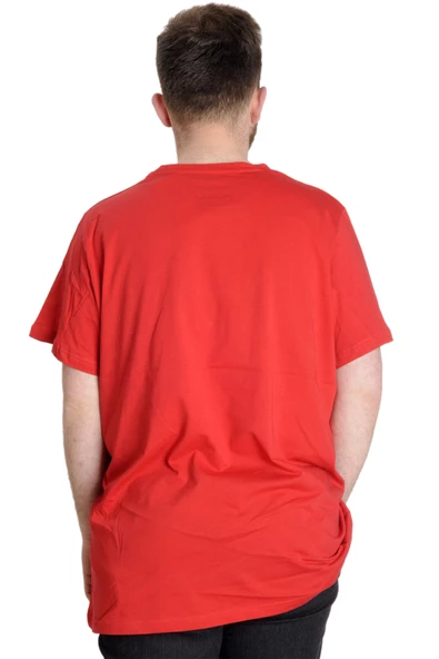 Mode XL Büyük Beden Erkek T-shirt FUTURISTIC 23142 Kırmızı - 4